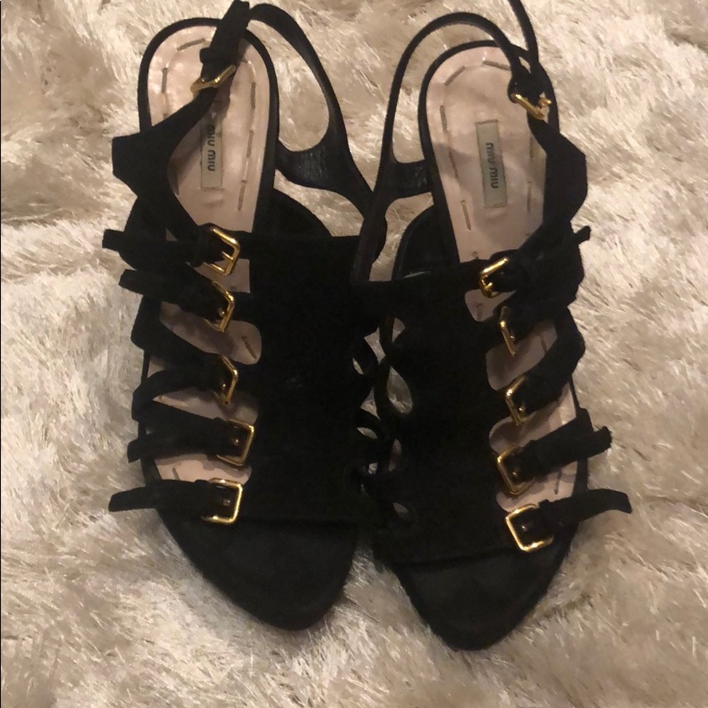 Miu Miu Black suede heels size7